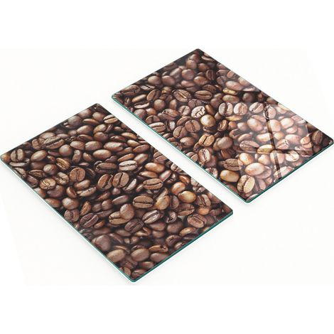 Tablas de servir de cristal para cocina con dise帽o de granos de caf茅, 2 x 30 x 52 cm.
