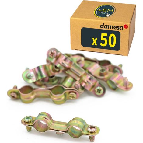 Collier de serrage Double TØ12 - fixation Atlas plom (lot de 50)