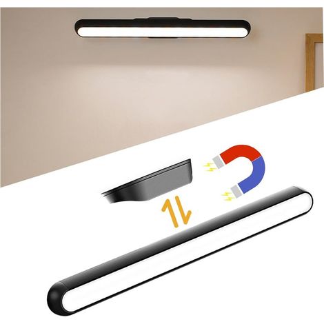Lampe de Placard, Lampe d'Armoire LED Tactile Dimmable avec Support Aimanté, Angle Réglable 2500mah Batterie Rechargeable USB Lumière LED pour Armoire Placard Escalier Cuisine Couloir (1/5)