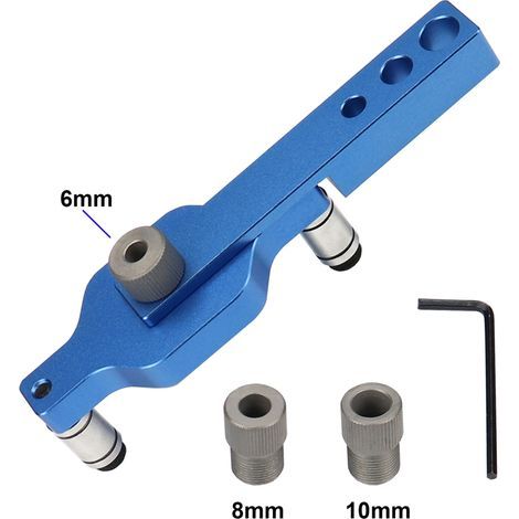 3-in-1 Drill Locator, Drilling Tool, Self-Centering Dowel Jig, 6/8/10mm Hole Drilling Kit for DIY Woodworking (1/5)