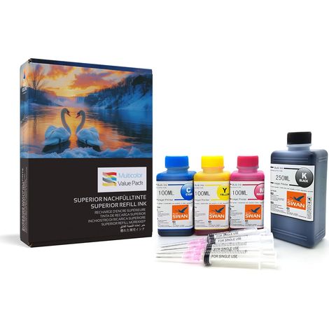 Kit de Recharge d’Encre 550 ML Compatible Canon PG-540 / CL-541 et PG-540XL / CL-541XL - pour Cartouches d’Encre Canon Pixma MG3550, MG4250, MG3650, MX535 (1/5)