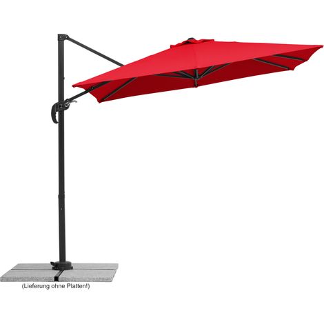 Schneider Ampelschirm Rhodos Junior rot 230 x 230 cm inkl. Sonnenschirmhülle Ampelschirm (1/4)