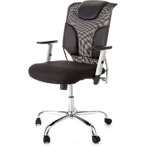 Poltrona da ufficio in microfibra nera cm. H.100/110 x L.63 x P.63