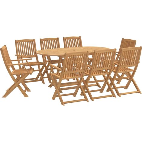 Ensemble à manger de jardin 9 pcs bois d'acacia solide (1/5)