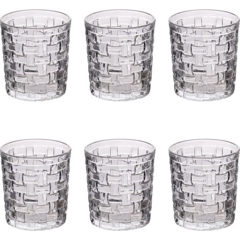 Lot de 6 verres à eau en verre 275 ml, décor tressé, Cottage (1/4)