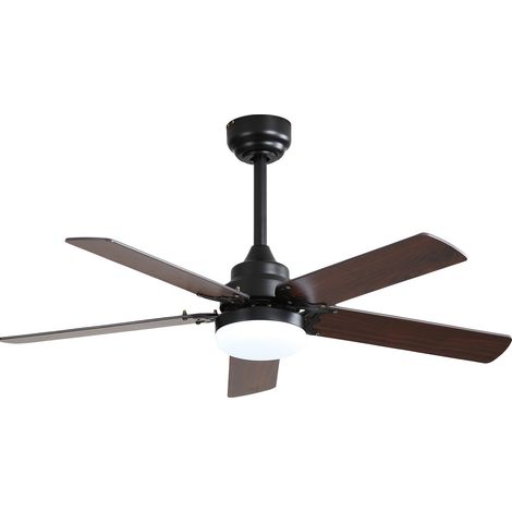 REDOM - Ventilador de techo 106 cm con luz LED, mando a distancia, motor DC reversible silencioso, MDF negro (1/5)