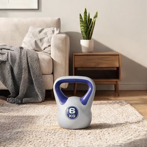 Kettlebell violeta y Gris en pU Arena 20 x 13 x 22 cm (1/5)