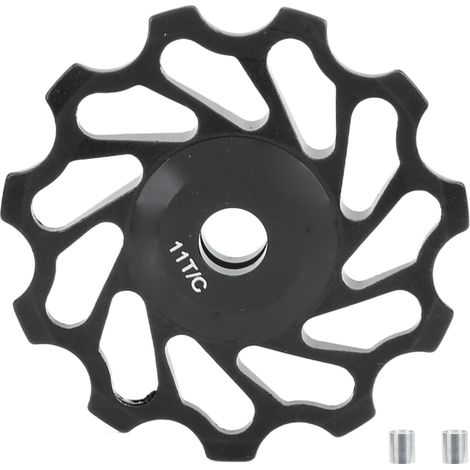 Poulie de dérailleur arrière VTT 11T avec roulement - Roue de tension et galet guide noir pour vélo de montagne (1/5)