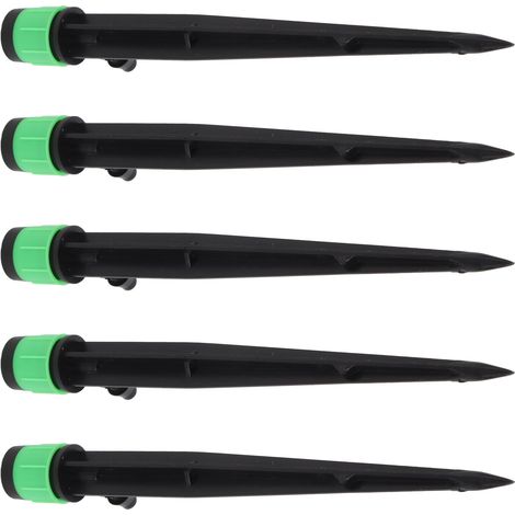 Emisores de riego para jardín – 100 unidades, ajustables 360°, diseño de boquilla tipo hongo, para insertar en el suelo, material PE, 13 cm, color verde (1/5)
