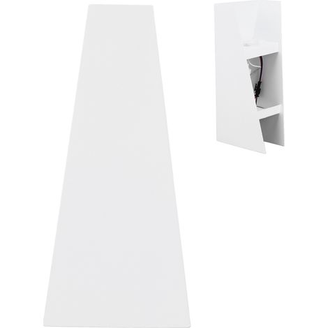 Applique murale minimaliste moderne à éclairage indirect (haut/bas), de forme trapézoïdale, à LED et lumière chaude (AC85-265V, boîtier blanc). (1/5)