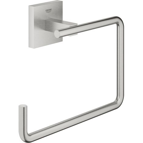 GROHE QuickFix - Start Cube - Toallero de anilla - Acabado Supersteel 40975DC0 (atornillar o pegar) (1/2)