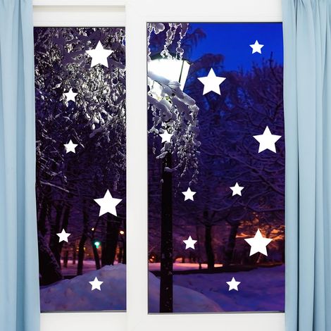 Stickers électrostatiques étoiles - Autocollants adhésifs fenêtres noël - décoration fêtes (1/5)