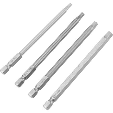 Lot de 10 embouts magnétiques 100 mm à queue hexagonale 1/4" pour visseuse, tête plate et cruciforme, profil hexagonal (1/5)
