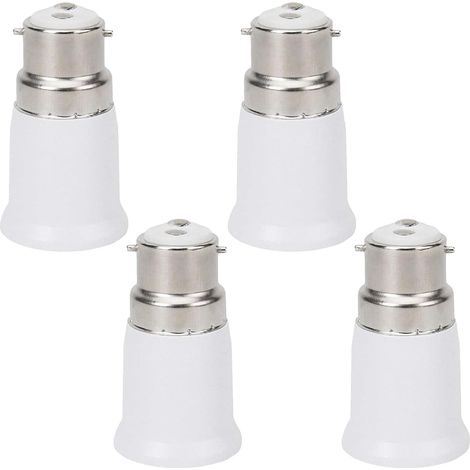 4Pack B22 to E27 Socket Converter,Socket Adapter,Bayonet to Screw Edison,BC to ES Lamp Base Adapter,Light Bulb Lamp Holder Socket Converter Bayonet Socket Adapter for LED and Incandescent Bulbs (1/5)