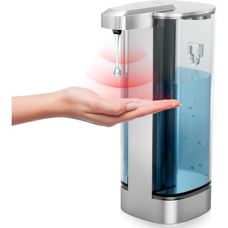 Distributeur automatique de savon liquide - 500 ml - Distributeur de savon de table sans contact - Étanche IPX5 - 4 niveaux de dosage réglables - Distributeur de savon liquide pour les mains (1/5)