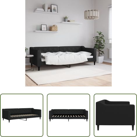 Schlafsofa - Tagesbett Schwarz 80x200 cm Stoff (1/5)