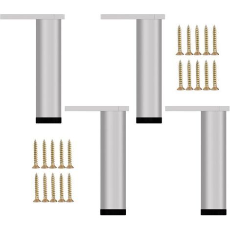 4 Pièces Pieds de Meubles Réglables Argent 30 cm - Supports Modernes pour Canapé, TV, Salle de Bain (1/4)