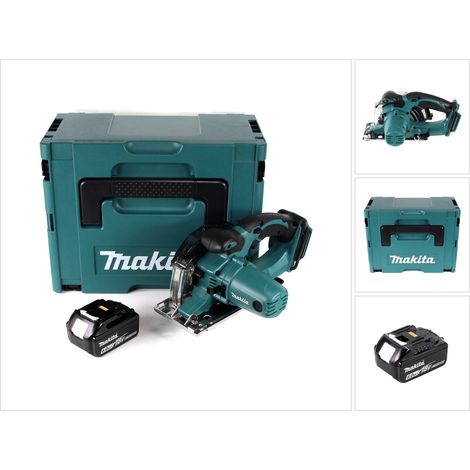 Makita DCS 552 G1J Sierra circular de mano para metal de 18 V y 136 mm con batería en Makpac + 1 batería de 6,0 Ah + hoja de sierra y gafas de protección - sin cargador (1/5)