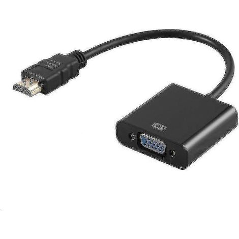 Adaptateur compatible HDMI vers VGA, convertisseur 1080P mâle vers RGB femelle, convient pour PC, noir (CY). (1/2)