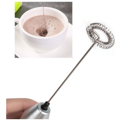 Mousseur à Lait Electrique Mélangeur à Mousse en Acier Inoxydable Anti-adhésive pour Briser les Oeufs sur Batterie (1/5)