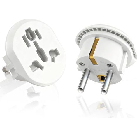 Lot de 2 Adaptateur Prise Universelle,Adaptateur Prise Anglaise vers France,Adaptateur Prise International vers France,Adaptateur Universel pour Europe,,USA,Suisse,Japon,Chine (1/5)