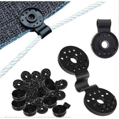 Clips de fixation robustes pour toile d'ombrage, version améliorée des clips ronds en plastique pour la fixation de la toile d'ombrage. (1/5)