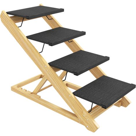 2 in 1 Hundetreppe 4-stufig 62,5 cm höhenverstellbar klappbar Hunderampe mit rutschfester Oberfläche für Bett & Sofa
On-Site