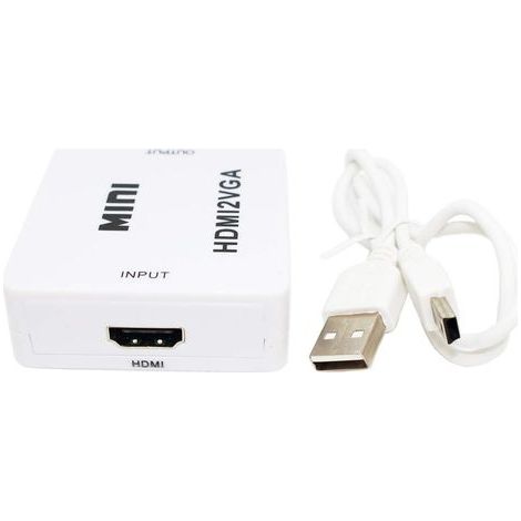 Convertisseur vidéo 1080P Adaptateur HDMI femelle vers VGA femelle 15 broches - Convertisseur signal vidéo (1/5)