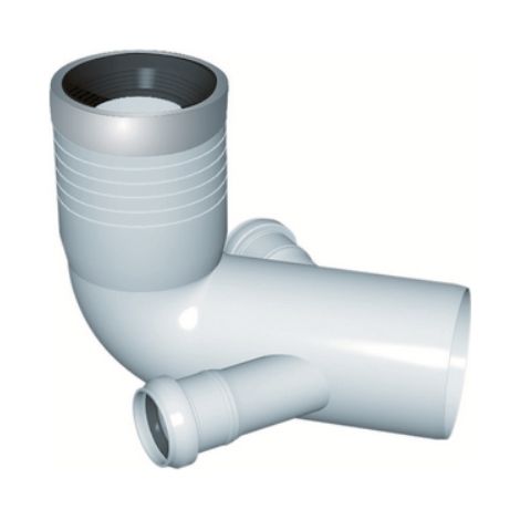 Curva wc prolungata 2 attacchi con guarnizione e tappo D. 110-116-50NICOL