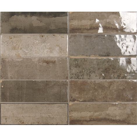 Carrelage mural faience effet rustique ROCK 16x5cm Marron - boîte de 0.71 m2 16 x 5 cm Marron -  - boîte de 0.71 m2