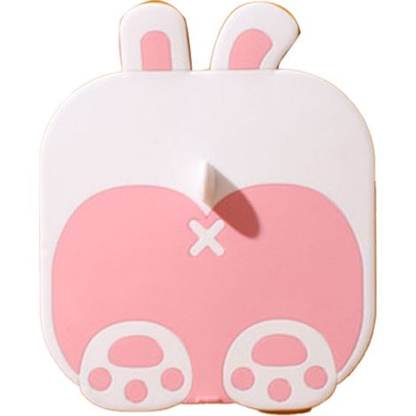 Bouchon de douche/d'évacuation en silicone antidérapant, style dessin animé, résistant aux odeurs, pour baignoire et toilettes, blanc et rose. (1/5)