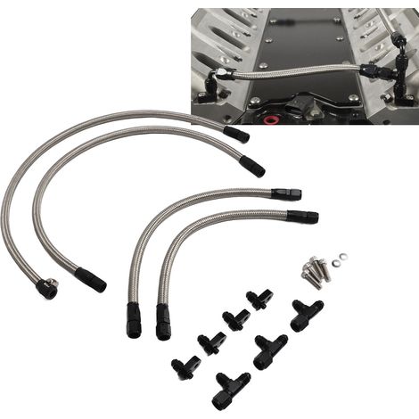 Edelstahl-Kühlmitteldampf-Entlüftungsschlauch-Set, kompatibel mit LS-, LSX-, LS1-, LS2-, LS6- und LM7-Motoren. (1/5)