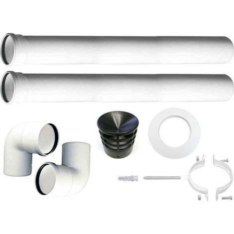 MBM – Kit tuyaux chaudière à condensation DN 80 – Conduit de fumée en PPS – Système EN14471 T120 P1 OW 2 010 IC LO – Usage domestique