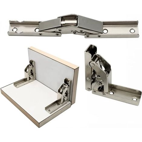Set of 2 90-degree folding door/shelf hinges for tables and furniture (1/4)