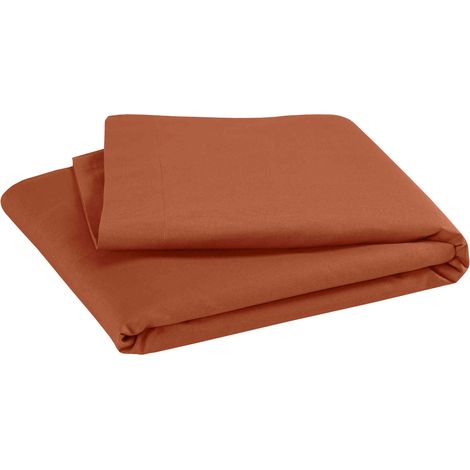 Drap plat bébé coton bio 118x180 brique