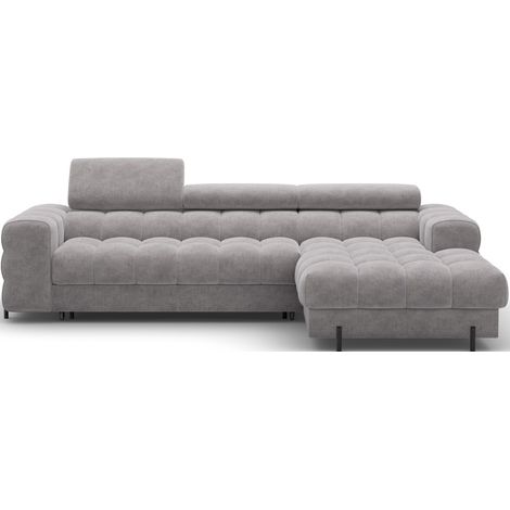 Canapé d'angle droit convertible Gris foncé chiné design élégant 285x99x181cm FILTRO (1/5)
