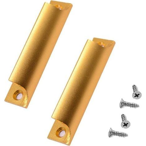2-teiliger (goldfarbener) Türgriff aus Aluminiumlegierung, Schiebetürgriff, Balkontürgriff, Schrankschubladengriff, Fenstergriff, Möbelbeschläge mit Schrauben (1/4)