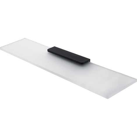 Tablette Verre Satiné L.60 Cm, Avec Fixation Noire Mate, Maya Nimco (1/5)