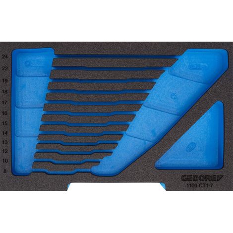 Gedore EI-1100 CT1-7 Inserto de espuma negra para L-BOXX 136