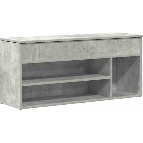 Banc à chaussures - Meuble à chaussures gris béton 102x30,5x45 cm bois d'ingénierie fr8682 - Maison La Vie (1/5)