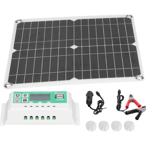 40W 18V monokristallines Silizium-Solarpanel mit 10A Solarladeregler für den Außenbereich (1/5)