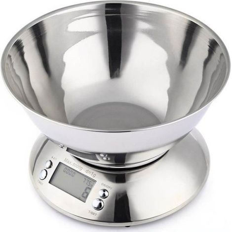 Balance électronique de cuisine en acier inoxydable 5kg petite balance électronique domestique avec bol (1/4)