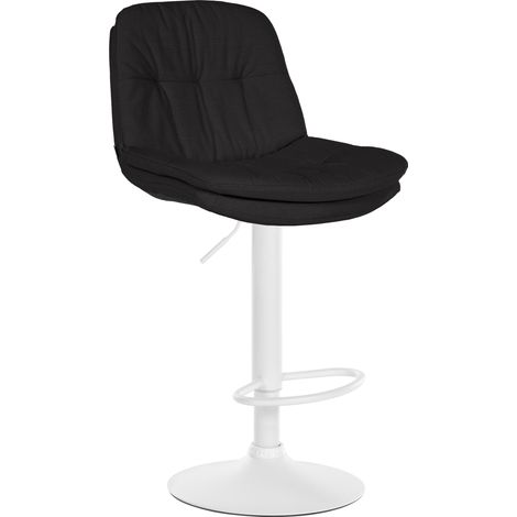 Barhocker Laurel Stoff schwarz Metall matt weiss