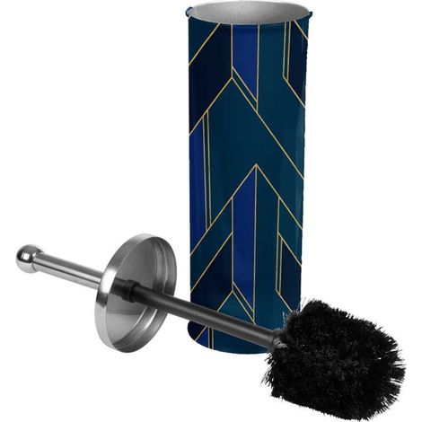 Brosse WC Imprimée "Achille" 37cm Vert & Bleu