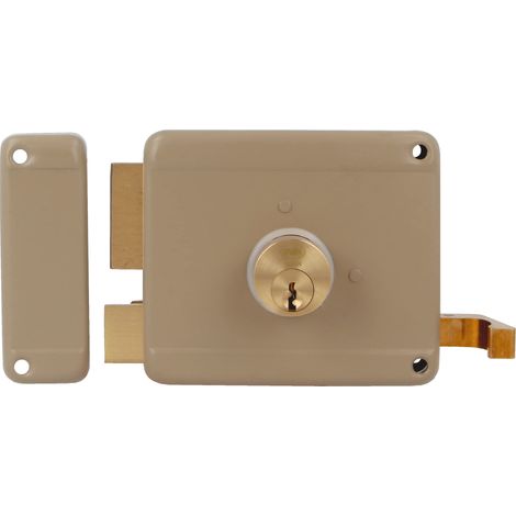 AMIG Serrure en applique et verrous 77 100 x 85 mm Acier Beige - Gauche (1/4)