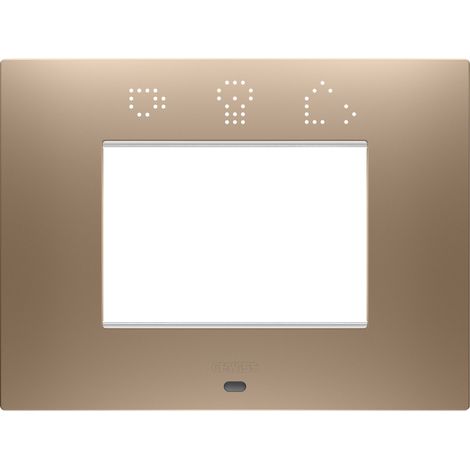 PLAQUE EGO SMART RECT. 3P CUIVRE DOUX GEWISS GW16003SCS