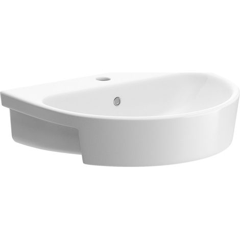 Signature Como Semi-Recessed Basin 555mm Wide - 1 Tap Hole (1/3)