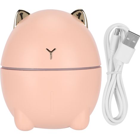 Mini Purificateur d'Air Humidificateur USB en Forme de Chat Mignon Rose 200ml pour Bureau Maison (1/5)