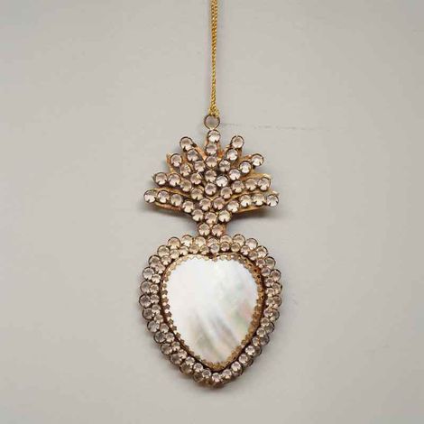 Suspension ex-voto coeur fer 8x1x4cm (1/3)