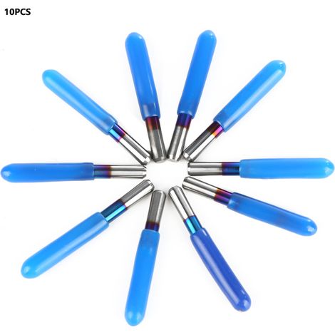 10Pcs box 3.175 Blue Plating Tungsten Steel Engraving Tool CNC Carving Tool (20°0.1)